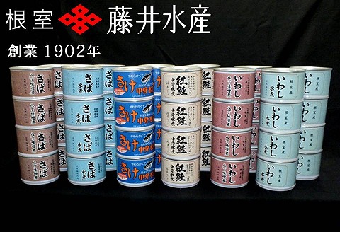 ＜鮭匠ふじい＞缶詰詰合せ6種×各8缶 D-42040