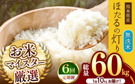 【 定期便 6回 】熊本県産 無洗米 ほたるの灯り 10kg | お米 米 こめ おこめ 精米 10キロ 国産 国産米 定期 くまもと 熊本 熊本県 玉名市 玉名