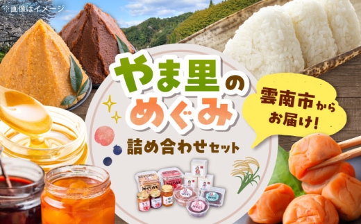 詰め合わせ ３種の米を食べ比べ! 「やま里の恵み」詰合セット 米 こしひかり つや姫 きぬむすめ 梅 味噌 ジャム はちみつ セット 食べ比べ お米 こめ 3種 食べ比べ コシヒカリ 梅干し みそ 蜂蜜 ご飯のお供 加工品 お取り寄せグルメ ご当地グルメ 人気 おすすめ 送料無料 特産品 詰合せ バラエティセット 島根県雲南市/農事組合法人フレッシュファーム神代 [AICC002]