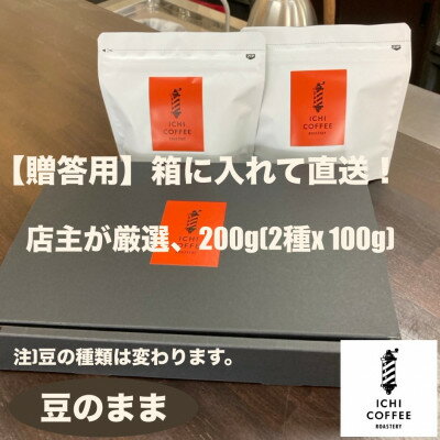 【ふるさと納税】【贈答用】店主が厳選スペシャルティコーヒー計200g(100g×2種) 自家焙煎珈琲 豆のまま【配送不可地域：離島・沖縄県】【1651871】