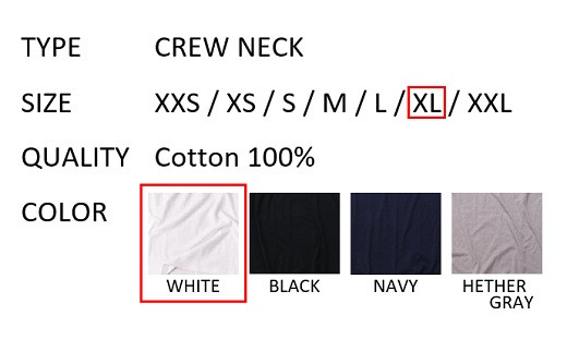 【XLサイズ】 EIJI T-SHIRT クルーネック ホワイト _SM13-6 服 Tシャツ ティーシャツ 国産 日本製 大阪府 阪南市