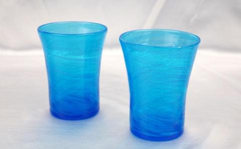 【琉球ガラス 匠工房】海の泡 グラス（2個）セット