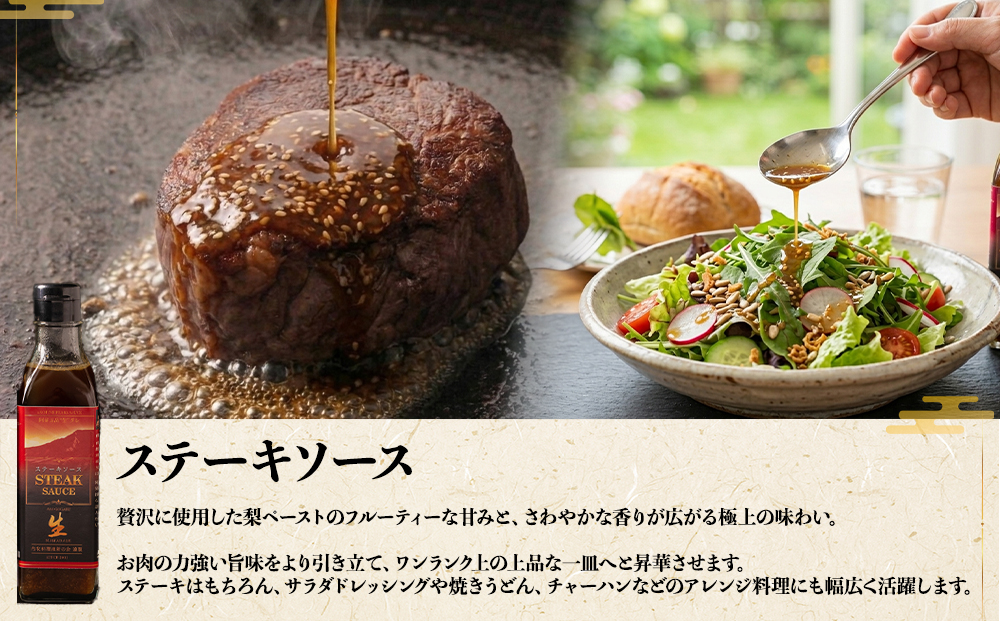 ソース2種セット ステーキソース 1本 ジャポネソース 2本 200ml 計3本 肉料理 肉 ドレッシング 和え物 内牧料理維新の会 肉 野菜 阿蘇プラザホテル 親和苑 熊本県 阿蘇市