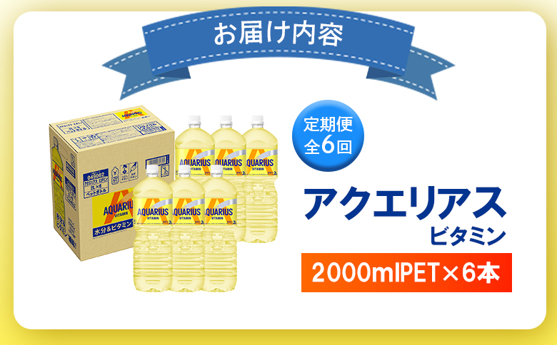 【定期便：全6回】アクエリアス ビタミン 2LPET×6本【380090】