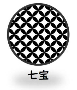 SE0250　天然黒御影石 フラットプレート　1枚　【和柄彫刻（七宝）】