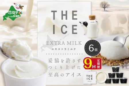 【毎月定期便】 THE ICE エキストラミルク6個×9ヵ月定期便 be003-1065-100-9　（ あいす アイス アイスクリーム ミルク 北海道 別海町 人気 ふるさと納税 ）