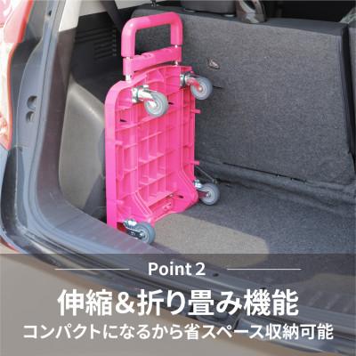 ふるさと納税 大野町 コンパクトキャリー(ハンドル伸縮折り畳み台車)　ダークブラウン |  | 02