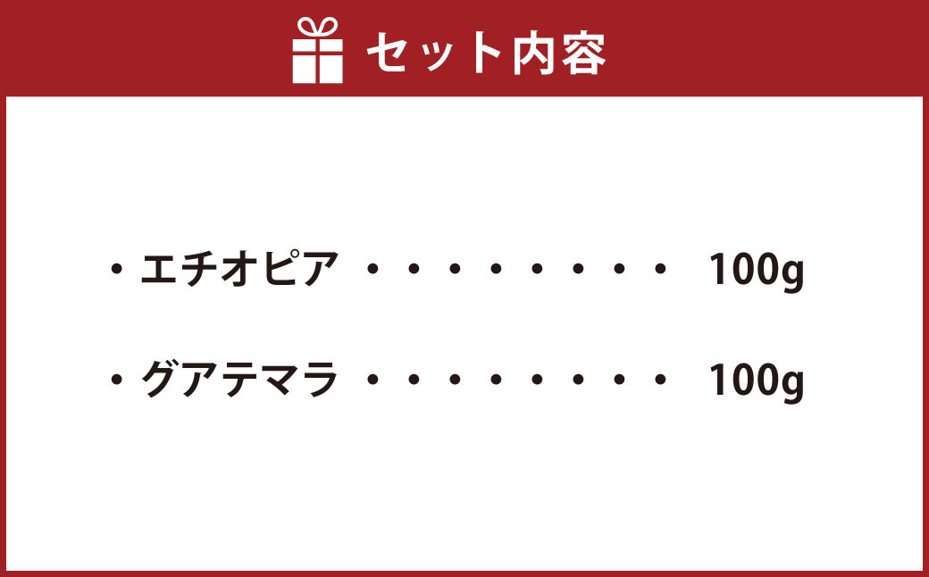 ゲイシャ豆 飲み比べ セット 100g×2種 計200g コーヒー豆 エチオピア グアテマラ