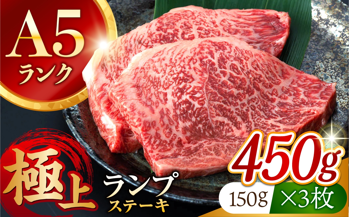 
                  長崎和牛 A5 ランプステーキ 450g(150g×3枚) / 牛肉 らんぷ ランプステーキ 国産牛 ステーキ肉 和牛ステーキ ランプステーキ肉 ランプ肉 A5 3枚 赤身 赤身ステーキ / 諫早市 / 野中精肉店 [AHCW172]
                