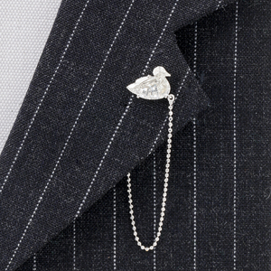 Deliciae PT900 ラペルピン アヒル 天然ダイヤモンド【0.950ct】PT900 ZBR-26