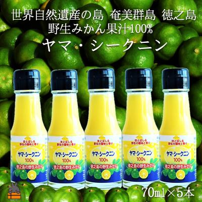 ふるさと納税 徳之島町 〜野生の島みかんの味〜徳之島のヤマ・シークニン果汁(70ml×5本)