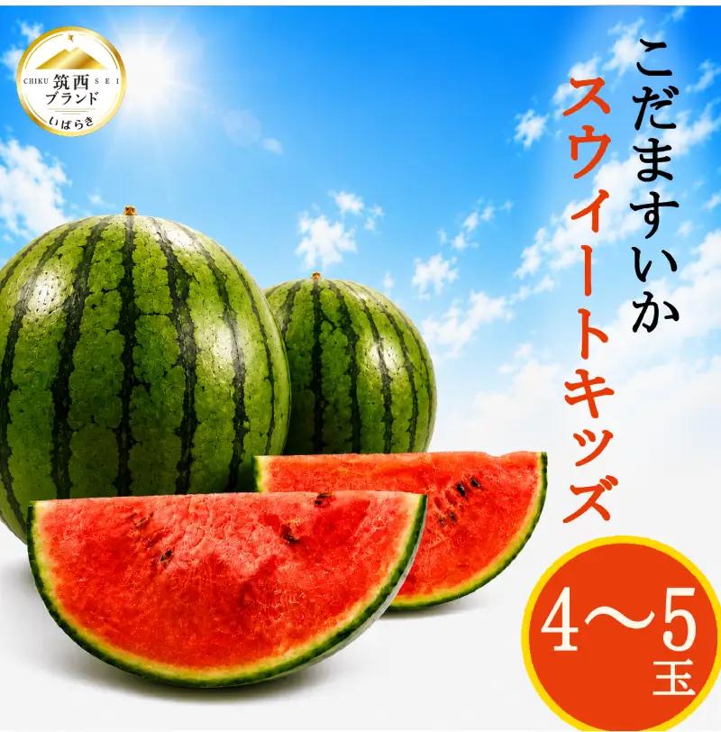 【2027年先行受付】【 JA北つくば 】 こだますいか 「 スウィートキッズ 」 4～5玉