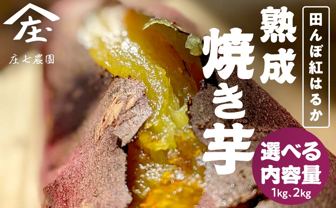 ＼ 選べる内容量＆ 包装方法／「田んぼ 紅はるか」で焼く、熟成 焼き芋1kg (500g×2梱包)  ～2kg (500g×4梱包) ひとくち焼き芋1kg (500g×2梱包)  ～2kg (500g×4梱包)  個包装1kg (およそ6〜7本) ～2kg (個包装、およそ15本) 焼きいも スイーツ 庄七農園