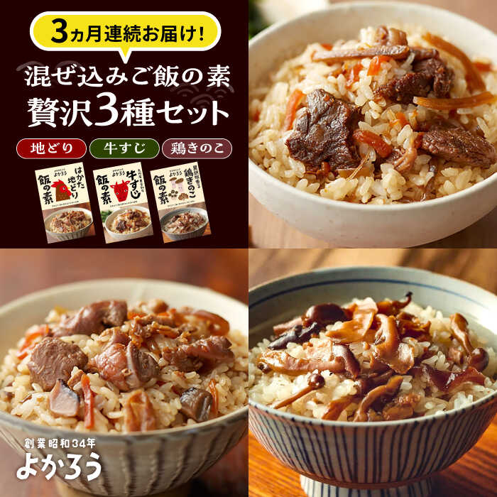 【ふるさと納税】【全3回定期便】よかろう 混ぜ込みご飯の素 贅沢3種 食べ比べ セット 詰め合わせ《豊前市》【有限会社よかろう】[VBA044] ご飯の素 九州 福岡
