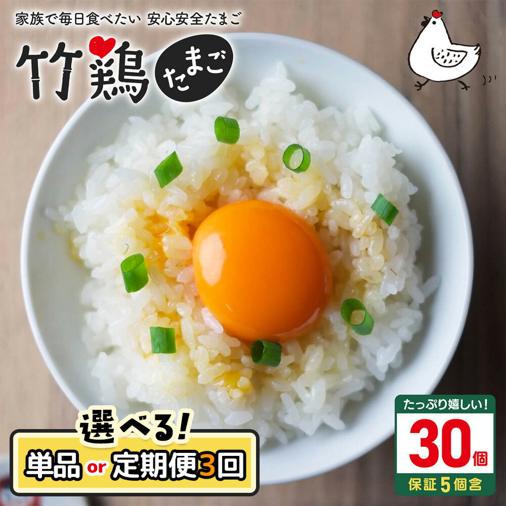 【ふるさと納税】【選べる単品or定期便】＜白石蔵王育ち＞「竹鶏たまご」30個（保証5個含む）｜卵 安全 安心 たまご タマゴ 国産 ＜白石蔵王育ち＞「竹鶏たまご」30個 国産 30個 保証ありTKG 竹鶏たまご 竹鶏ファーム ふるさと納税 宮城県 白石 白石市 【配送地域限定】
