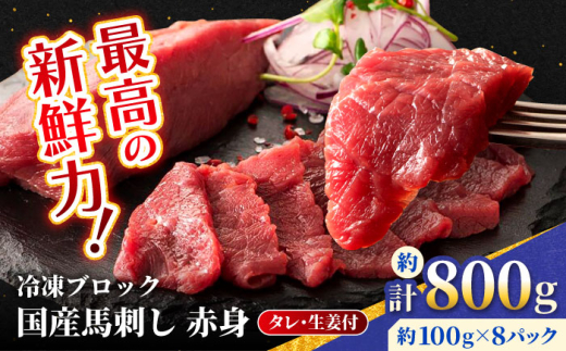 【フジチク】国産 馬刺し 赤身 約100g×8個（計約800g ）タレ付き 馬 馬肉 肉 熊本県 【亀井通産 株式会社】 [AYBQ048]