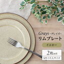 【ふるさと納税】【美濃焼】グレイズ リムプレート S・L 2枚 セット（イエロー）【丹山窯】食器 皿 プレート [MEH005]