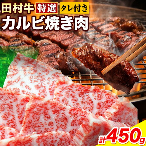 【ふるさと納税】田村牛 特選カルビ焼肉セット田村牛 特選カルビ肉 450g オリジナル焼肉のたれ 200ml 八頭町観光協会 肉のたむら 鳥取県 八頭町《90日以内に出荷予定(土日祝除く)》牛肉 カルビ 焼肉 送料無料
