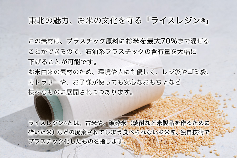 幸せをはこぶお米のふくろ　カムサッククラブRR　ライスレジン　黒