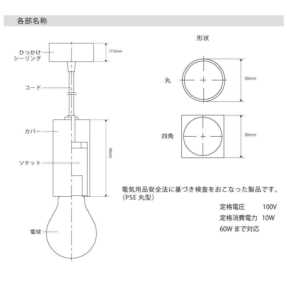 CTSH LIGHT. ペンダントライト CIRCLE＜Oak×パーカーライジング E17＞ 瑞浪市 / ジオニック 照明器具 ソケット 鉄 木製 シルバー [AZBQ059]