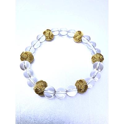ふるさと納税 伊賀市 (組紐×水晶)ブレスレット　金　