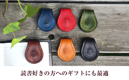 職人手作り 本革 マグネット ブックマーク 6色セット / レザー しおり 牛ヌメ革 小浜市 / フウネレザーファクトリー[BFAJ184]