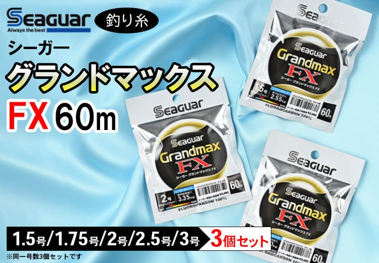 
                  釣り糸（Seaguar）シーガーグランドマックスFX 60m「1.5号～3号」3個セット
※着日指定不可
                