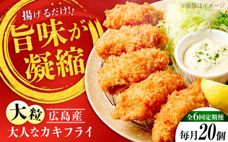 【全6回定期便】牡蠣 冷凍 こだわり大粒の『大人なカキフライ』【瞬間冷凍】20個入り 牡蠣 かき カキ 大粒 かき 海鮮 和食 海産物 広島県産 江田島市/有限会社マルイチ水産[XCU006]