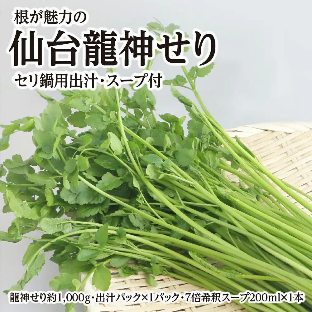 根が魅力の仙台龍神せり鍋出汁セット 9～10人前 期間限定