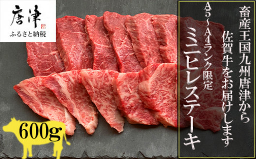 
                  佐賀牛の女王希少部位『ヒレ』肉のミニヒレステーキ600g BBQや焼肉に最適！A5～A4等級 ギフト 牛肉 国産
                