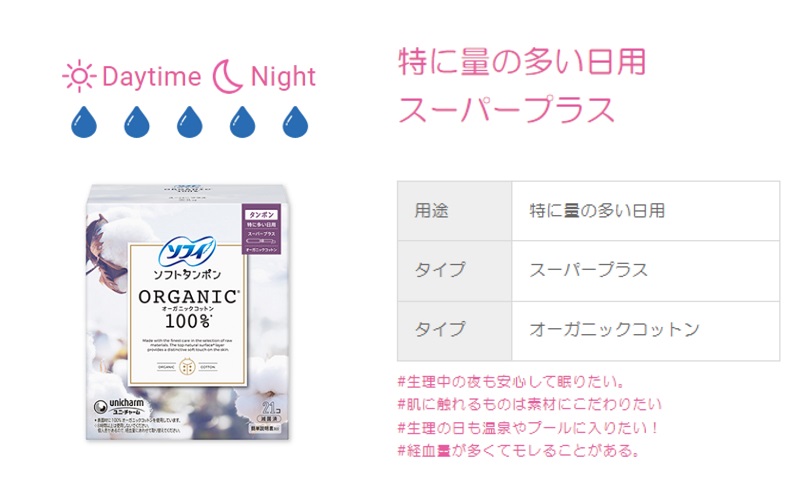 ソフィソフトタンポン オーガニック100％ スーパープラス 21個×4