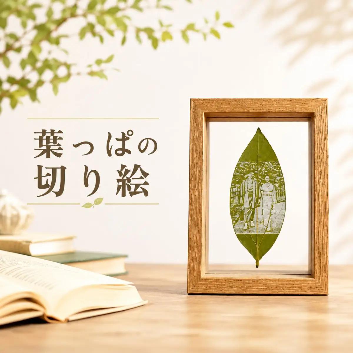 葉っぱ切り絵 | フォトフレーム 葉っぱ 葉 切り絵 デザイン アート オリジナル 1点もの 手作り ハンドメイド 葉 自然 風合い プレゼント シンプル おしゃれ 可愛い 雑貨 デザイン 埼玉県 越谷市