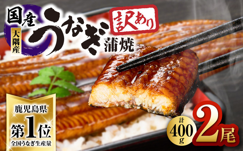 2332 【訳あり】鹿児島県大隅産うなぎ蒲焼2尾セット（計400g）　KN007-002-01