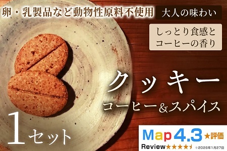 クッキー「コーヒー＆スパイス」（20枚入）×1セット【焼き菓子】ヴィーガン アレルギー対応 動物性不使用 植物性素材 卵不使用 乳不使用 プラントベースフード お取り寄せ 手作り 朝食 手土産 ギフト