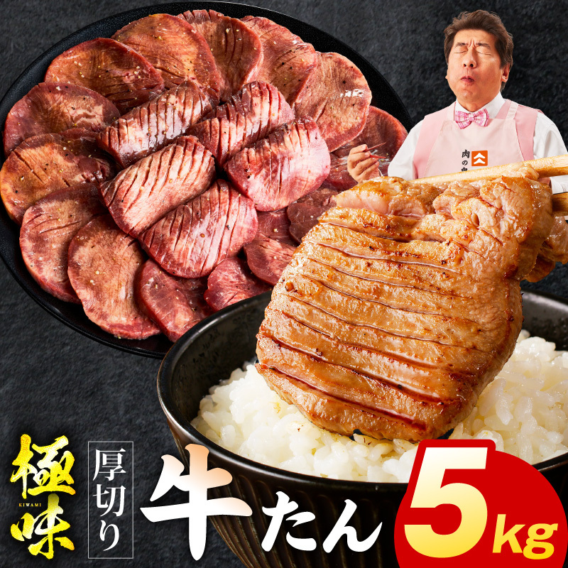 厚切り牛たん 5kg【氷温熟成×旨塩ダレ 味付き 訳あり サイズ不揃い 500g 小分け 焼くだけ 焼肉】 mrz0295