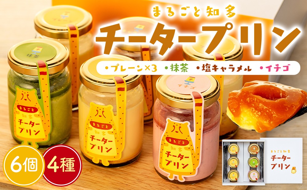 
チータープリン 6 個 セット ( プレーン × 3 抹茶 塩 キャラメル フルーツ ) 冷蔵 プリン 子供向け スイーツ デザート ギフト お土産 贈答用 お歳暮 まるごと知多チータプリン 愛知県 南知多町 【配送不可地域：離島・北海道・沖縄県・東北・中国・四国・九州】
