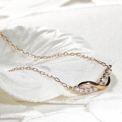 ふるさと納税 甲府市 K18YG ダブルプレート ダイヤモンドネックレス(Fph005-1) |  | 02