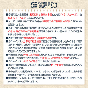 【ディープな大分を発見！】大分県大分市で使えるトラベルクーポン 【10,000円分】 O02055