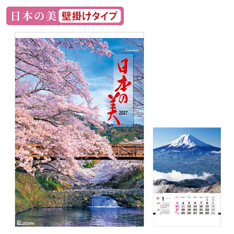 【ふるさと納税】カレンダー 壁掛け 2027年 令和9年 トーハン DX 日本の美 フィルム 写真 風景 1ヶ月表示 かれんだー かべかけ（110-04）