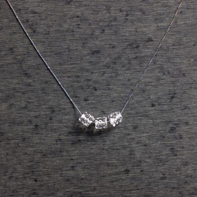 ふるさと納税 木曽町 【木曽発】アップサイクルガラス アクセサリー cube-matsunomi ネックレス