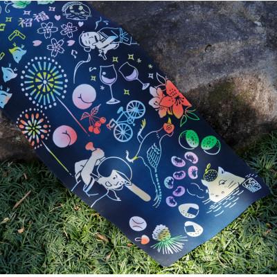 ふるさと納税 山梨市 ぐらいん手ぬぐい「山梨市宝づくし・花豆・新緑の西沢渓谷」計3枚 |  | 01