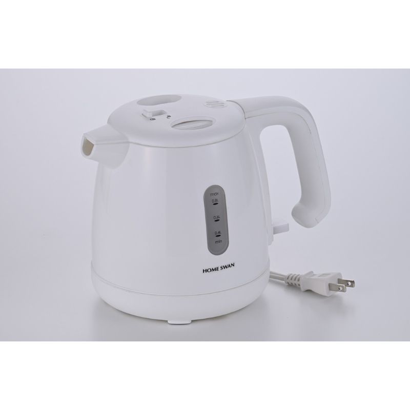 【ふるさと納税】転倒湯漏れ機能付き　電気ケトル0.8L　白　電化製品 キッチン用品 電気ケトル 空だき防止機能 こぼれにくい 卓上