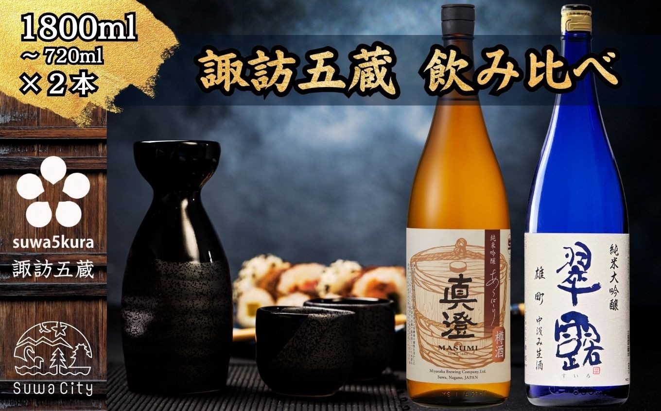 
                  【諏訪五蔵】 信州 諏訪五蔵 新酒 日本酒 飲み比べ セット 720ml～1800ml 2本 真澄 「あらばしり樽酒」 舞姫 「翠露 雄町中汲み生酒」 生原酒 生酒 プレゼント 贈り物 ギフト 父の日 長野県 諏訪市 ※2025年12月中旬以降 順次発送予定 [102-74][102-75]
                
