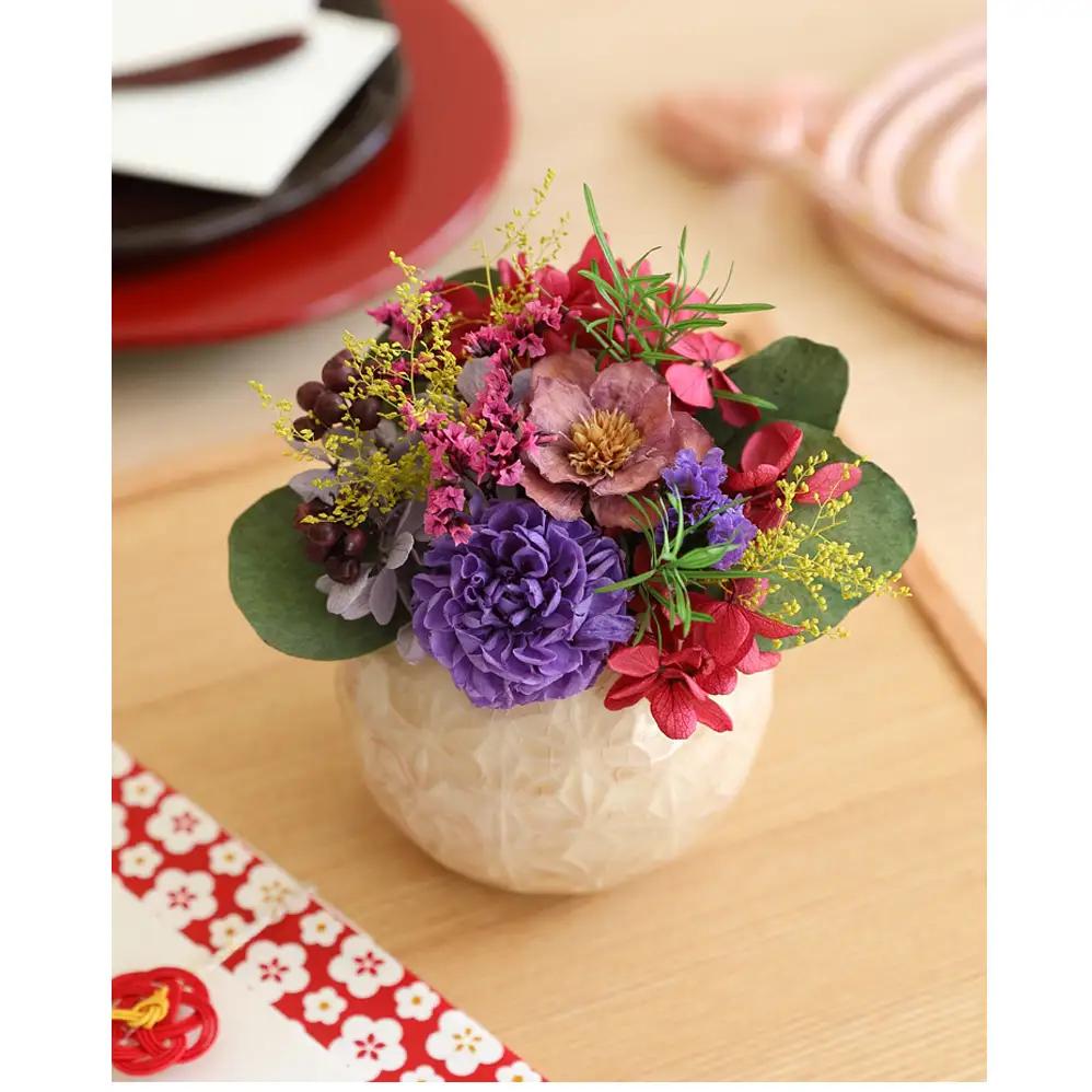 プリザーブドフラワー プリフラギフトボックス和風 K抹茶