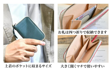 本革ラウンドファスナー型コインケース マリーヌ(紺色)　滋賀県長浜市/株式会社ブラン・クチュール[AQAY031]