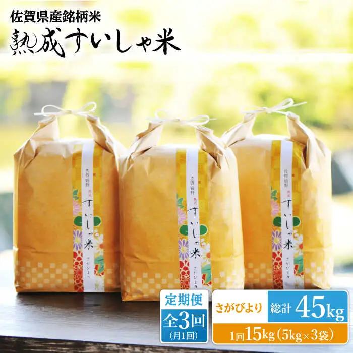 【定期便】 白米 さがびより15kg NAO045 全3回 白米