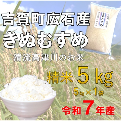 
                  令和7年産　吉賀町広石産きぬむすめ　清流高津川のお米　精米5kg_きぬむすめ 米 精米 白米 国産 お米 ご飯 5kg 人気 贈答 ギフト【1679139】
                