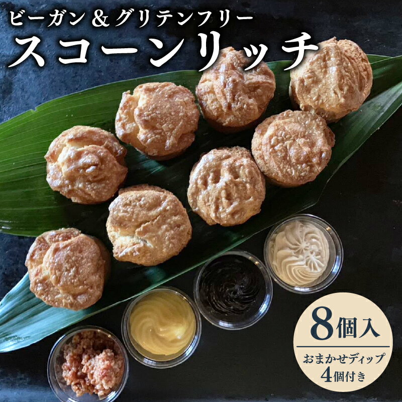【ふるさと納税】 焼き菓子 ビーガン グルテンフリー スコーンリッチ 8個 おまかせディップ 4個 セット ヴィーガン ベジタリアン スコーン おいしい 健康 お菓子 スイーツ デザート 卵不使用 乳不使用 低カロリー ギフト プレゼント 藤枝市 静岡県