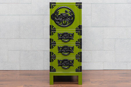 仙台箪笥 35巾脚付すきまチェスト 常盤色漆塗り KB-120B（お申込書返送後3ヵ月～8ヵ月程度でお届け） 欅産業 職人 おすすめ 船箪笥