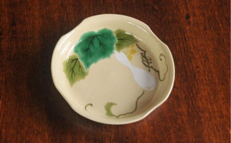 色絵瓢箪紋四方小皿５枚【水間焼伏原窯】